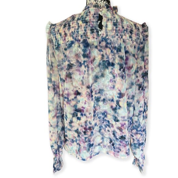Steve Madden | Soleil Abstract Floral Chiffon Top | S - Picture 6 of 11